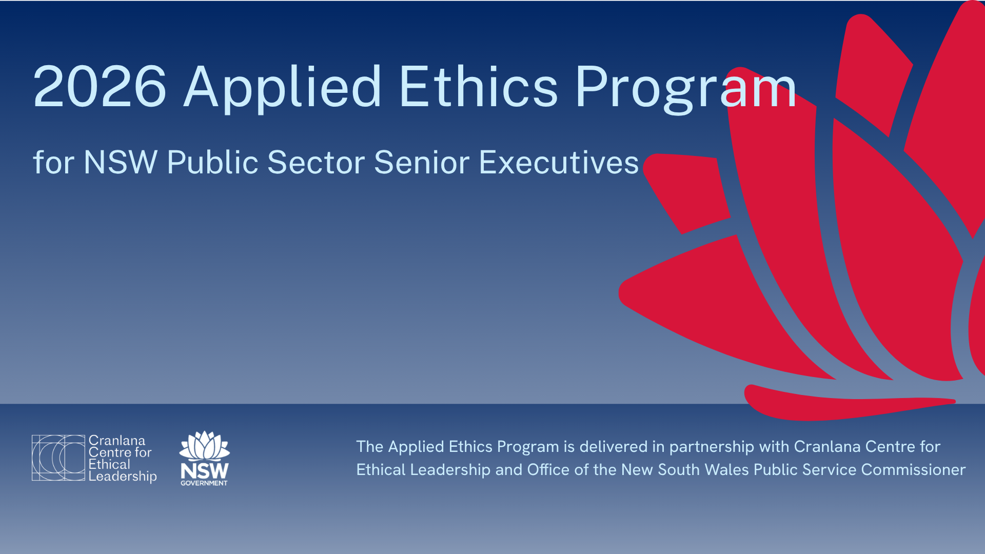 2026 NSW Applied Ethics Program for Senior Executives